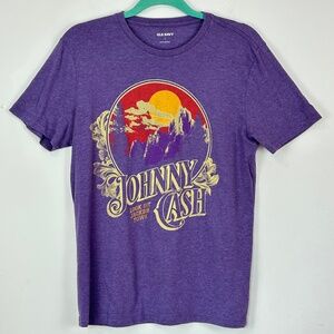 Johnny Cash Purple Mountains Sun "Look Out Jackson Town" Novelty T-Shirt S